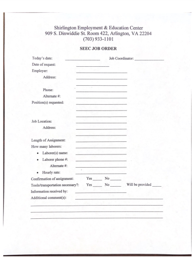 SEEC Job Application image